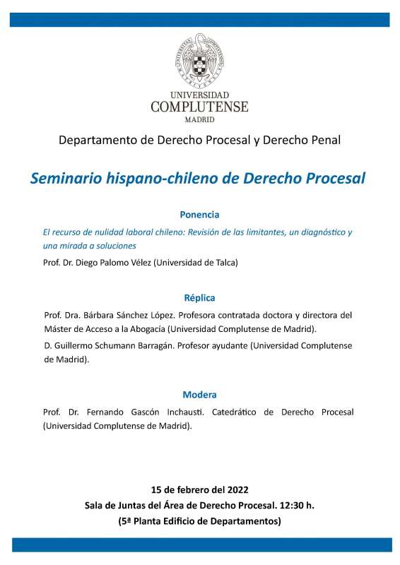 Seminario hispano-chileno de Derecho Procesal  - 1